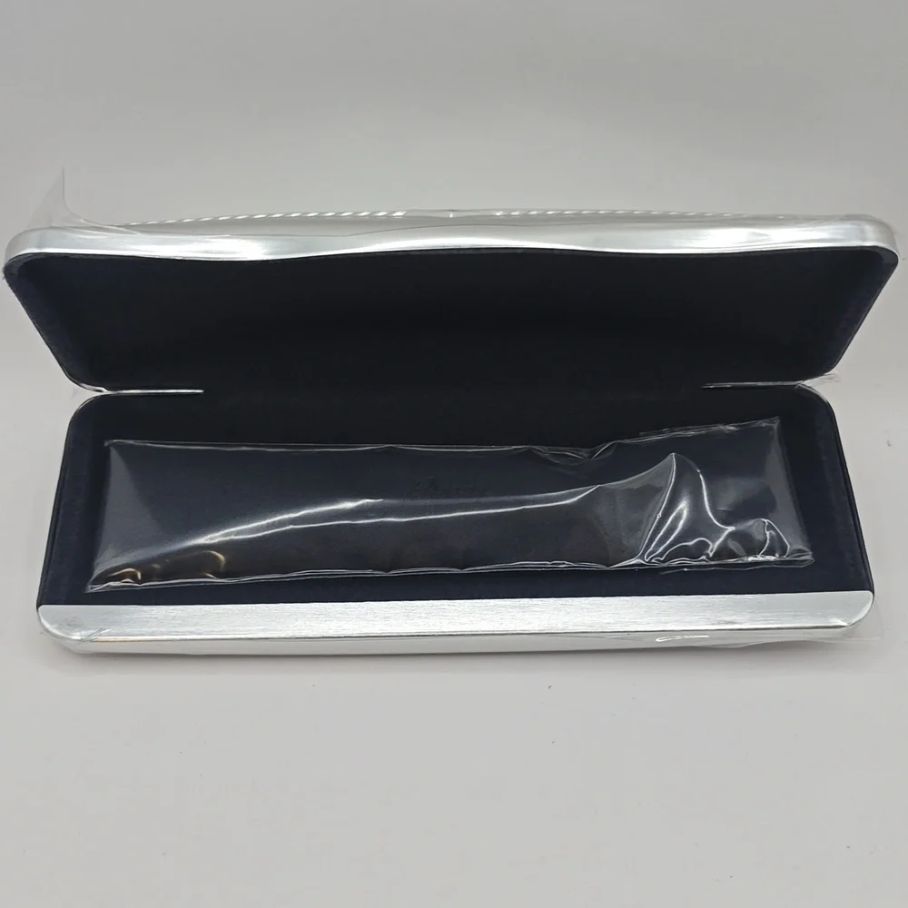 BRIONI SUNGLASSES CASE WITH CLEANING CLOTH SILVER NEW